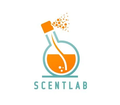 Lab icon of laboratory vial test for perfume scent Stock-Illustration