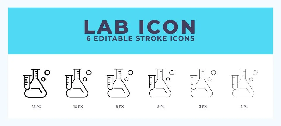 Lab icon vector for web. And mobile app. Editable stroke outline icon. Stock Illustration