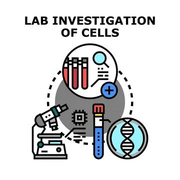 Lab investigation of cells concept vector illustration Stock Illustration