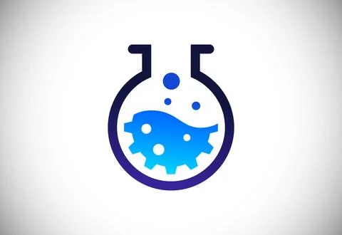 Lab logo template vector design, Lab logo science 스톡 일러스트