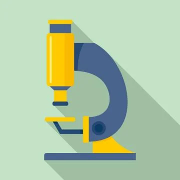 Lab microscope icon, flat style 스톡 일러스트