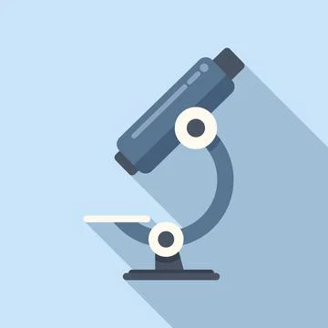 Lab microscope icon flat vector. Virus stop Stock Illustration