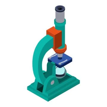 Lab microscope icon, isometric style Illustrazione stock