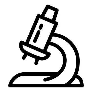 Lab microscope icon, outline style Illustrazione stock