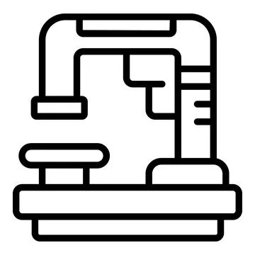 Lab microscope icon outline vector. Laboratory research Illustrazione stock