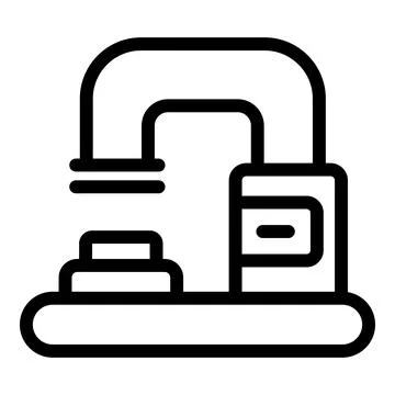 Lab microscope icon outline vector. Laboratory research Illustrazione stock