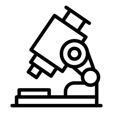 Lab microscope icon outline vector. Science research Illustrazione stock