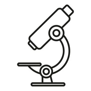 Lab microscope icon outline vector. Virus stop Illustrazione stock