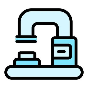 Lab microscope icon vector flat Illustrazione stock