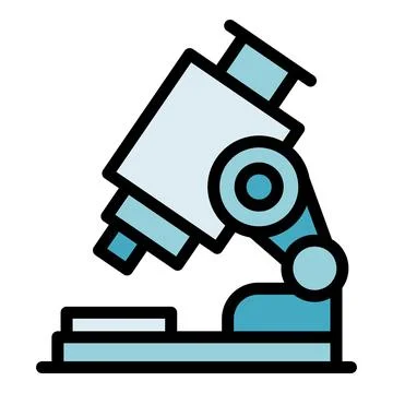 Lab microscope icon vector flat Illustrazione stock