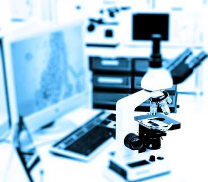 Lab microscope Stock Photos