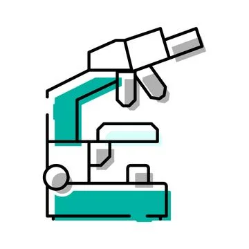 Lab microscope studying science research and discovery Stock Illustration