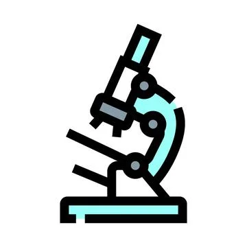 Lab microscope studying scientific research and biology icon Stock Illustration