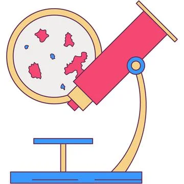 Lab microscope vector laboratory tool flat icon Stock Illustration