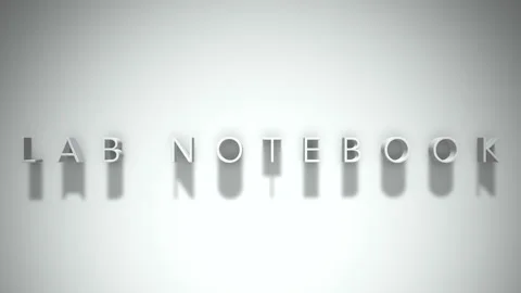 Lab notebook 3D title animation with shadows on a white background Stock Footage 298000677