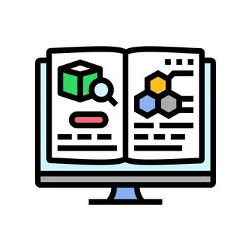 Lab notebook research development color icon vector illustration Stock Illustration