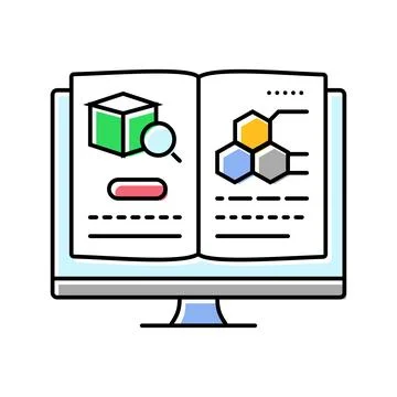 Lab notebook research development color icon vector illustration Stock Illustration