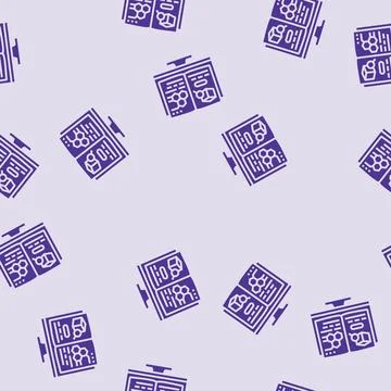 Lab notebook research development glyph seamless pattern Stock Illustration