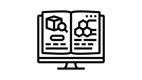 Lab notebook research development line icon animation Stock Footage 326123146