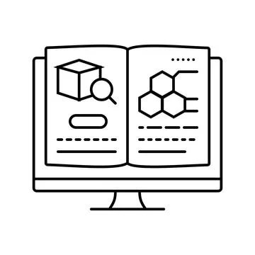Lab notebook research development line icon vector illustration Stock Illustration
