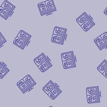 Lab notebook research development line seamless pattern Stock Illustration