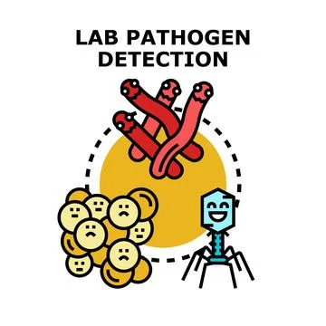Lab pathogen detection medical research virus bacteria Stock Illustration