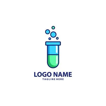 Lab pills logo design vector Stock Illustration