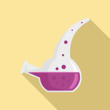 Lab potion flask icon, flat style Stock Illustration