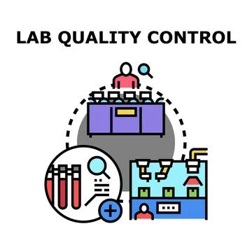 Lab quality control testing and research process Stockillustratie