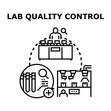 Lab quality control testing and research process Stock Illustration