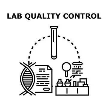 Lab quality control testing and scientific research process Stock Illustration