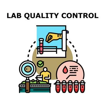 Lab quality control testing samples for scientific research Stock Illustration