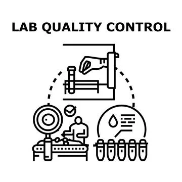 Lab quality control testing samples for scientific research Stock Illustration
