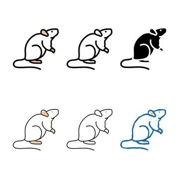 Lab rat genetic diversity engineering color icon vector Stock Illustration