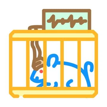 Lab rat genetic engineering color icon vector illustration Illustrazione stock
