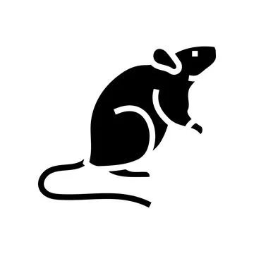 Lab rat genetic engineering glyph icon vector illustration Illustrazione stock
