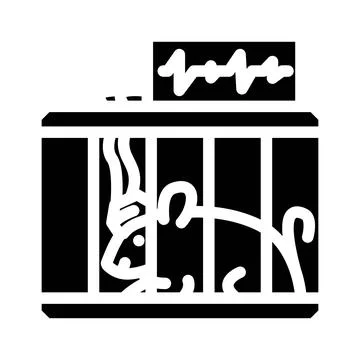 Lab rat genetic engineering glyph icon vector illustration Illustrazione stock