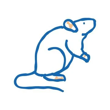 Lab rat genetic engineering icon doodle illustration Illustrazione stock
