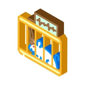 Lab rat genetic engineering isometric icon vector illustration Illustrazione stock