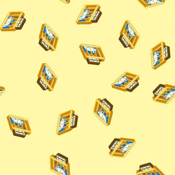 Lab rat genetic engineering isometric icon seamless pattern イラスト素材