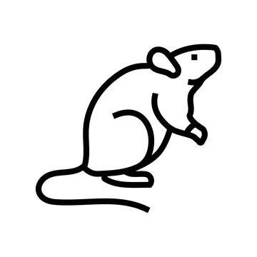 Lab rat genetic engineering line icon vector illustration Illustrazione stock