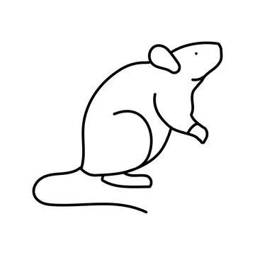 Lab rat genetic engineering line icon vector illustration Illustrazione stock