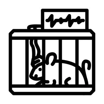 Lab rat genetic engineering line icon vector illustration Illustrazione stock