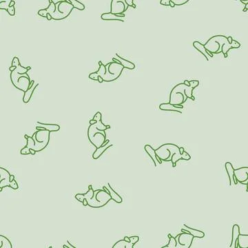 Lab rat genetic engineering line seamless pattern Stock Illustration