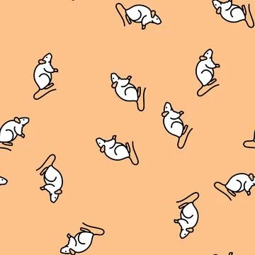 Lab rat genetic engineering vector seamless pattern Illustrazione stock