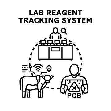 Lab reagent tracking system for scientific management Stock Illustration