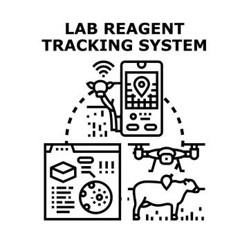 Lab reagent tracking system technology concept Stock Illustration