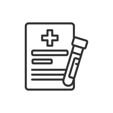 Lab result, in line design. Lab, laboratory, medical report, test results Stock Illustration