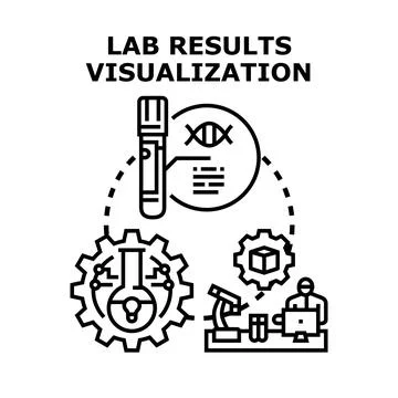 Lab results visualization and data analytics concept 스톡 일러스트