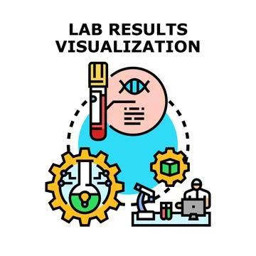 Lab results visualization and data analytics concept Stock Illustration